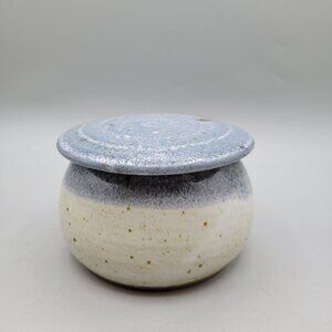 Blue Spruce Pottery Studio Condiment or Honey Pot With Lid and Glass Spoon